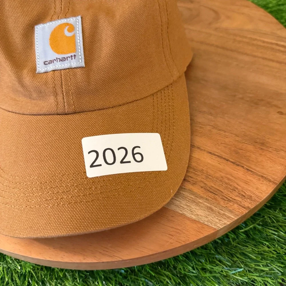 Carhartt‎ Canvas Logo Hat Kids OSFA Brown Adjustable Strap Baseball Cap
